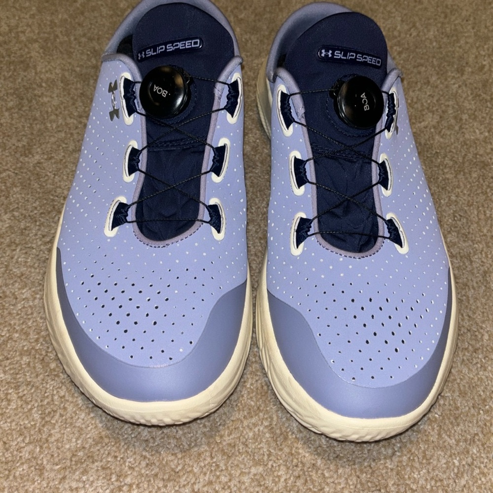 Under Armour slip speeds size 12 light purple